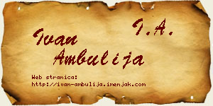 Ivan Ambulija vizit kartica